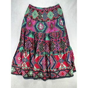 Willowbend Vintage Southwestern Maxi Skirt Womens Medium Cotton Boho USA M